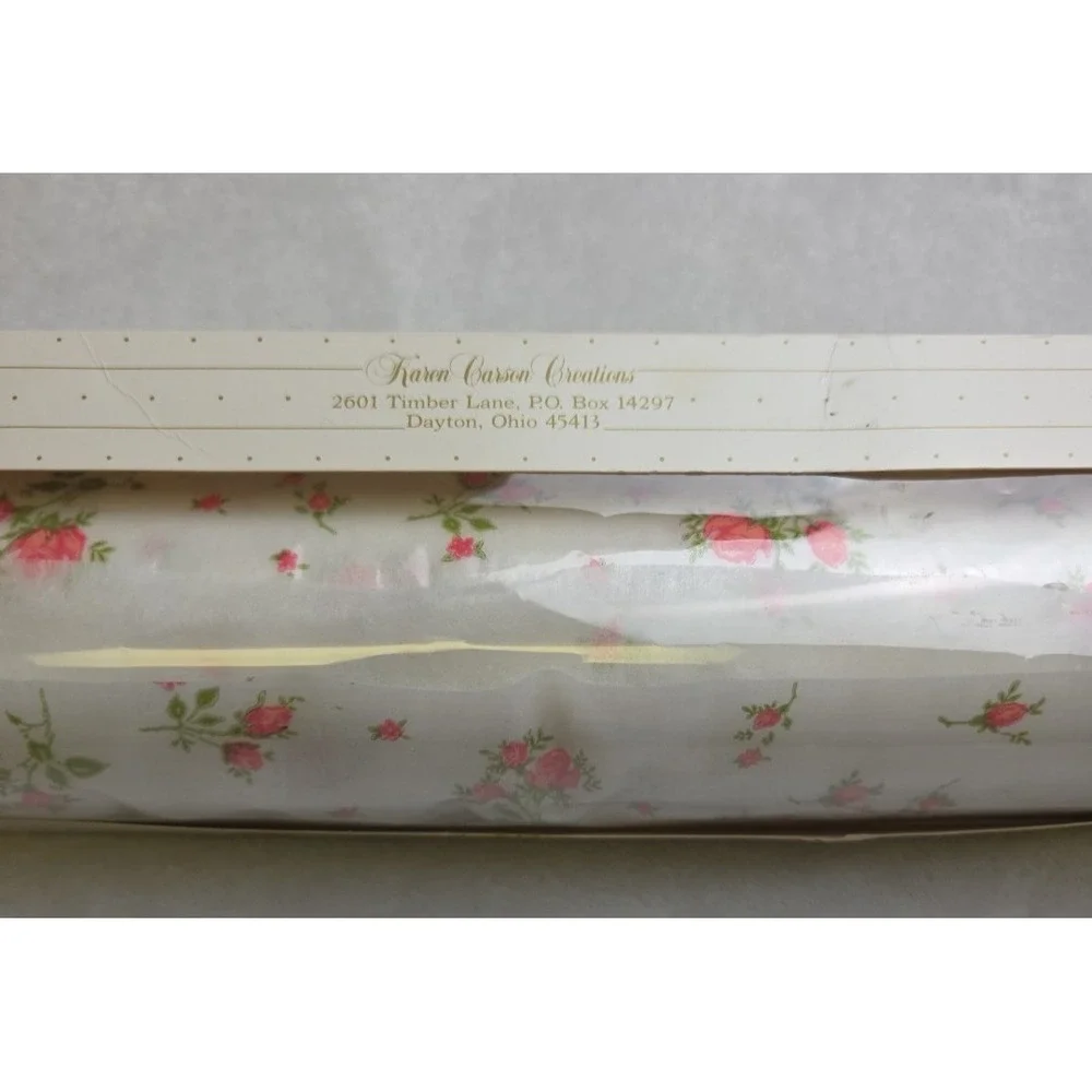 Vtg Karen Carson‎ Scented Drawer Lining Floral Cottage Rose 108x17.5 NIB Polyfab